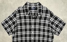 他の写真1: 90'S RALPH LAUREN "CLAYTON" リネン ロゴ無し 半袖 オープンカラーシャツ ブラック/ホワイト (VINTAGE)