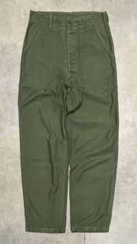 60'S アメリカ軍 US ARMY "OG107" コットンサテン 平ボタン ベイカーパンツ ミリタリーグリーン (VINTAGE)