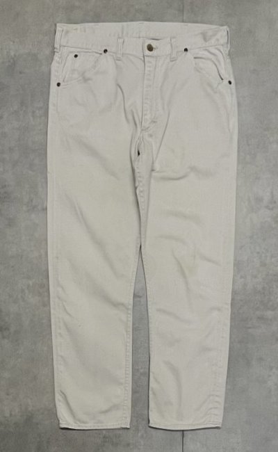 画像1: 60'S Lee "WESTERNER 100-Z" コットンサテンパンツ オフホワイト GRIPPER ZIPPERジップ USA製 (VINTAGE)