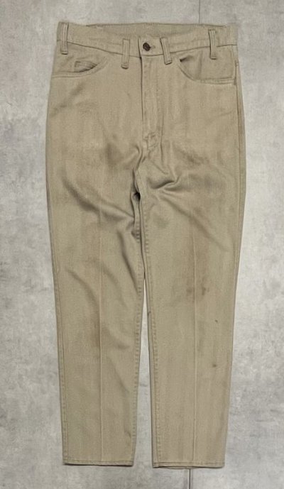 画像1: 70'S LEVIS "STA-PREST" BIG E ボタン裏9 スタプレストパンツ ベージュ SCOVILLジップ USA製 (VINTAGE)