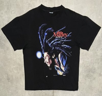 画像1: 90'S BOB MARLEY "TIME WILL TELL" シングルステッチ 半袖 Tシャツ ブラック USA製 (VINTAGE)