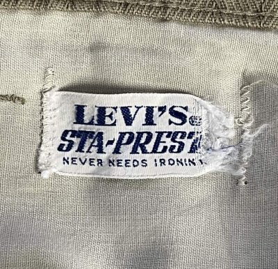 画像2: 70'S LEVIS "STA-PREST" BIG E ボタン裏9 スタプレストパンツ ベージュ SCOVILLジップ USA製 (VINTAGE)