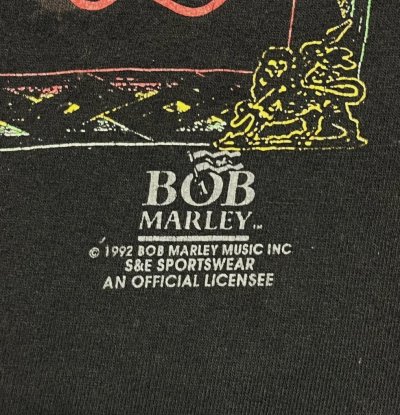 画像3: 90'S BOB MARLEY 両面プリント シングルステッチ 半袖 Tシャツ ブラック USA製 (VINTAGE)