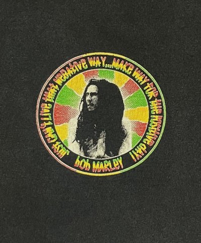画像7: 90'S BOB MARLEY "POSITIVE VIBRATION" 両面プリント シングルステッチ 半袖 Tシャツ ブラック USA製 (VINTAGE)