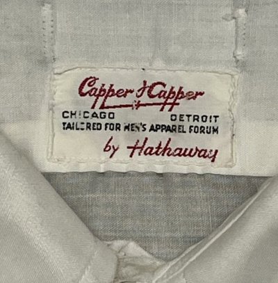 画像2: 60'S CAPPER & CAPPER BY HATHAWAY 半袖 シャツ ホワイト USA製 (VINTAGE)