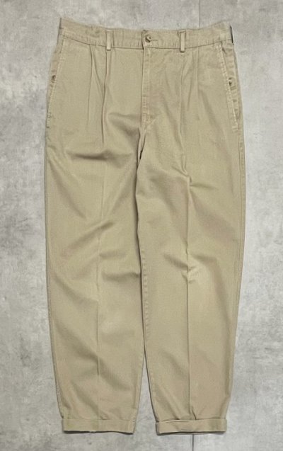 画像1: 80'S BANANA REPUBLIC ツータック チノパンツ ベージュ 42TALONジップ USA製 (VINTAGE)