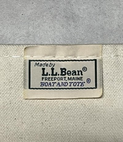 画像2: 80'S LL Bean 2色タグ キャンバス トートバッグ ネイビー/オフホワイト USA製 (VINTAGE)