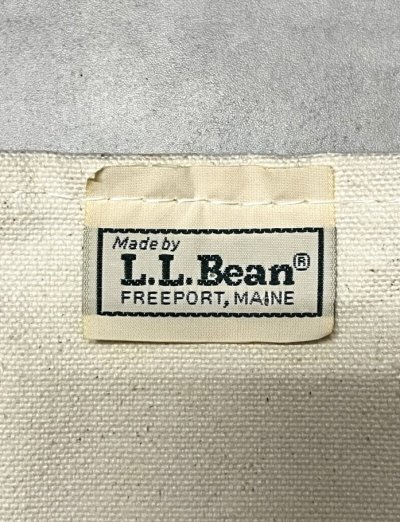 画像2: 80'S LL Bean 単色タグ レザーハンドル キャンバス トートバッグ レッド/オフホワイト USA製 (VINTAGE)