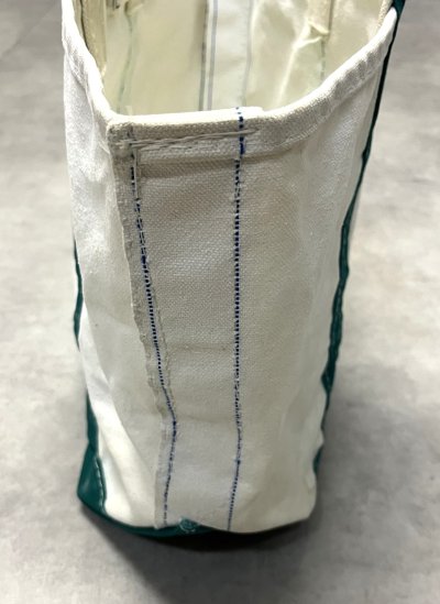 画像3: 80'S LL Bean 2色タグ キャンバス トートバッグ グリーン/オフホワイト USA製 (VINTAGE)