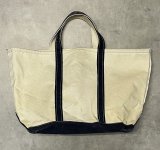 80'S LL Bean 2色タグ キャンバス トートバッグ ネイビー/オフホワイト USA製 (VINTAGE)