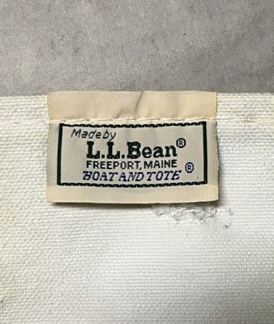 画像2: 80'S LL Bean 2色タグ キャンバス トートバッグ グリーン/オフホワイト USA製 (VINTAGE)