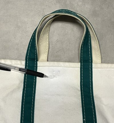 画像7: 80'S LL Bean 2色タグ キャンバス トートバッグ グリーン/オフホワイト USA製 (VINTAGE)