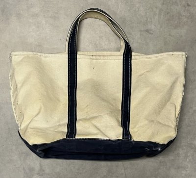 画像7: 80'S LL Bean 2色タグ キャンバス トートバッグ ネイビー/オフホワイト USA製 (VINTAGE)