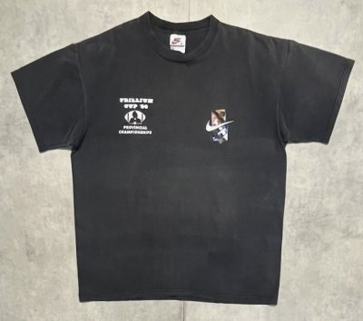 画像1: 90'S NIKE 白タグ シングルステッチ 両面プリント Tシャツ フェードブラック (VINTAGE)
