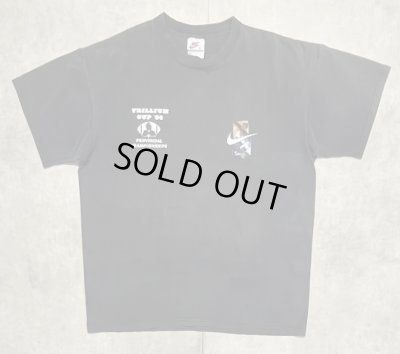 画像1: 90'S NIKE 白タグ シングルステッチ 両面プリント Tシャツ フェードブラック (VINTAGE)