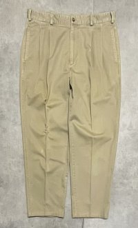 90'S BROOKS BROTHERS ツータック チノパンツ ベージュ 香港製 (VINTAGE)