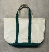 80'S LL Bean 2色タグ キャンバス トートバッグ グリーン/オフホワイト USA製 (VINTAGE)