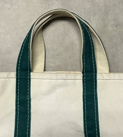 画像4: 80'S LL Bean 2色タグ キャンバス トートバッグ グリーン/オフホワイト USA製 (VINTAGE)