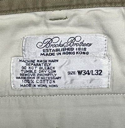画像2: 90'S BROOKS BROTHERS ツータック チノパンツ ベージュ 香港製 (VINTAGE)