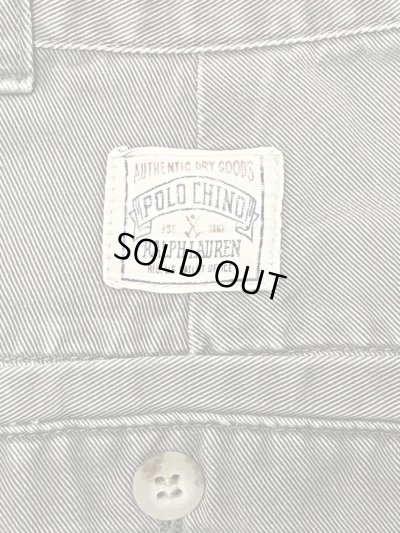 画像6: 90'S RALPH LAUREN "ボックスロゴ" ツープリーツ チノショーツ カーキ USA製 (VINTAGE)