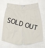 90'S RALPH LAUREN ボタンフライ ツープリーツ ミリタリーチノショーツ タン USA製 (VINTAGE)