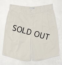 90'S RALPH LAUREN ボタンフライ ツープリーツ ミリタリーチノショーツ タン USA製 (VINTAGE)