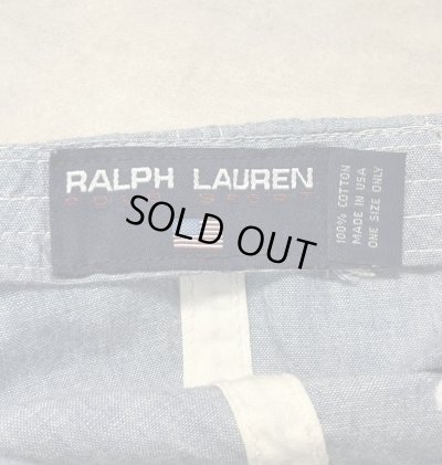 画像6: 90'S RALPH LAUREN POLO SPORT ロゴ刺繍 シャンブレー ベースボールキャップ ブルー USA製 (VINTAGE)