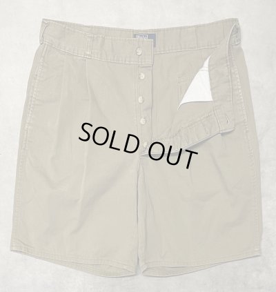 画像3: 90'S RALPH LAUREN ボタンフライ ツープリーツ ミリタリーチノショーツ タン USA製 (VINTAGE)