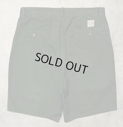 画像6: 90'S RALPH LAUREN "ボックスロゴ" ツープリーツ チノショーツ ダークグリーン TALONジップ USA製 (VINTAGE)
