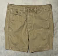 RRL ボタンフライ ミリタリーチノショーツ タン (USED)