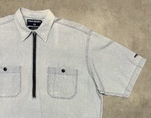 他の写真2: 90'S RALPH LAUREN POLO SPORT チンスト付き ハーフジップ 半袖 シャンブレーシャツ ブルー (VINTAGE)