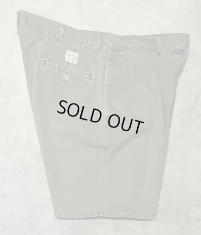 画像4: 90'S RALPH LAUREN "ボックスロゴ" ツープリーツ チノショーツ カーキ USA製 (VINTAGE)