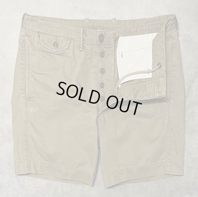 画像2: RRL ボタンフライ ミリタリーチノショーツ タン (USED)