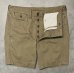 画像2: RRL ボタンフライ ミリタリーチノショーツ タン (USED) (2)