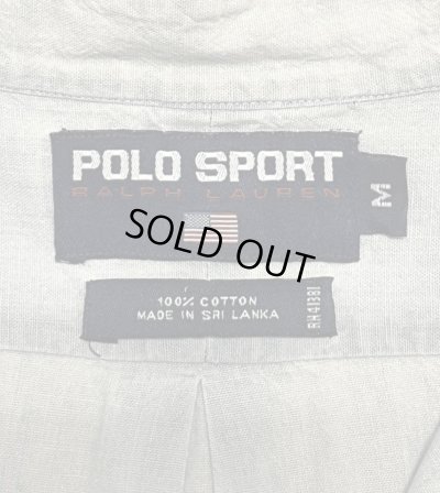 画像2: 90'S RALPH LAUREN POLO SPORT チンスト付き ハーフジップ 半袖 シャンブレーシャツ ブルー (VINTAGE)