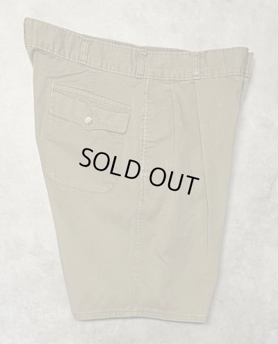 画像4: 90'S RALPH LAUREN ボタンフライ ツープリーツ ミリタリーチノショーツ タン USA製 (VINTAGE)
