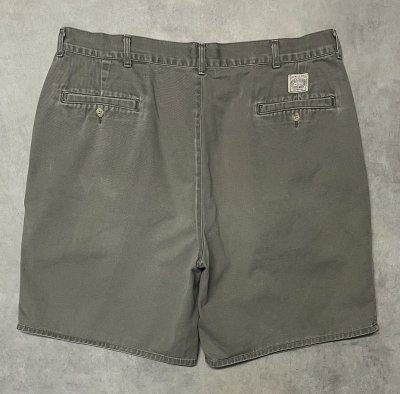 画像5: 90'S RALPH LAUREN "ボックスロゴ" ツープリーツ チノショーツ カーキ USA製 (VINTAGE)