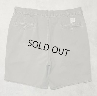 画像5: 90'S RALPH LAUREN "ボックスロゴ" ツープリーツ チノショーツ カーキ USA製 (VINTAGE)
