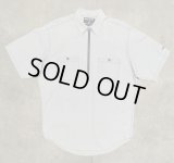 90'S RALPH LAUREN POLO SPORT チンスト付き ハーフジップ 半袖 シャンブレーシャツ ブルー (VINTAGE)