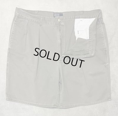 画像3: 90'S RALPH LAUREN "ボックスロゴ" ツープリーツ チノショーツ カーキ USA製 (VINTAGE)