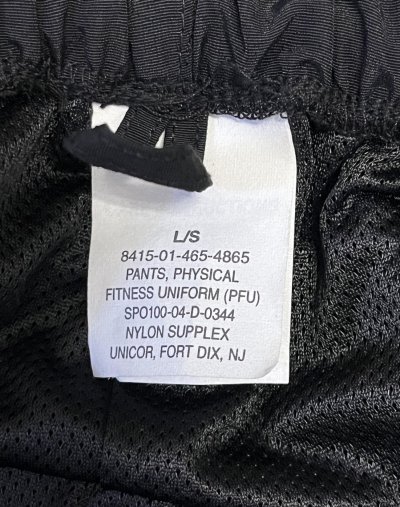 画像2: アメリカ軍 US ARMY IPFU ナイロン トレーニングパンツ ブラック L-SHORT (DEADSTOCK)