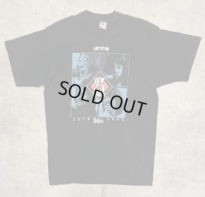 画像1: 90'S THE BEATLES "LET IT BE 25YEARS" シングルステッチ 両面プリント 半袖 Tシャツ ブラック USA製 (VINTAGE)