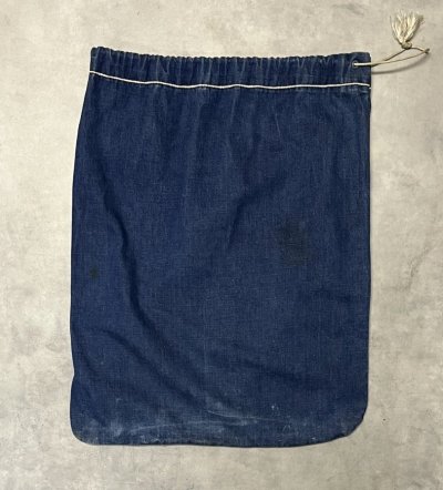 画像6: 60'S SAINT JAMES SCHOOL 耳付き デニム ジムバッグ インディゴ (VINTAGE)