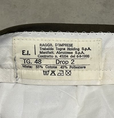 画像2: 90'S イタリア軍 ワンプリーツ オフィサーパンツ ダークカーキ (DEADSTOCK)