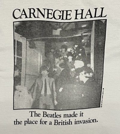 画像3: 90'S THE BEATLES "CARNEGIE HALL" シングルステッチ 両面プリント 半袖 Tシャツ ホワイト USA製 (VINTAGE)