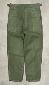 60'S アメリカ軍 US ARMY "OG107" 初期モデル コットンサテン 平ボタン ベイカーパンツ ミリタリーグリーン (VINTAGE)