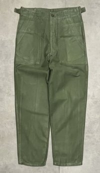 60'S アメリカ軍 US ARMY "OG107" 初期モデル コットンサテン 平ボタン ベイカーパンツ ミリタリーグリーン (VINTAGE)
