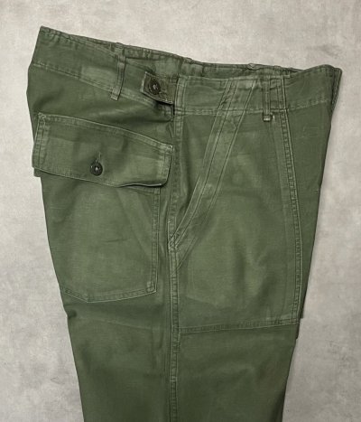 画像5: 60'S アメリカ軍 US ARMY "OG107" 初期モデル コットンサテン 平ボタン ベイカーパンツ ミリタリーグリーン (VINTAGE)