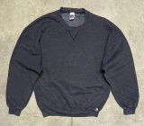 90'S RUSSELL ATHLETIC 前Vガゼット付き クルーネック スウェットシャツ ネイビーヘザー メキシコ製 (VINTAGE)