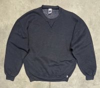 90'S RUSSELL ATHLETIC 前Vガゼット付き クルーネック スウェットシャツ ネイビーヘザー メキシコ製 (VINTAGE)